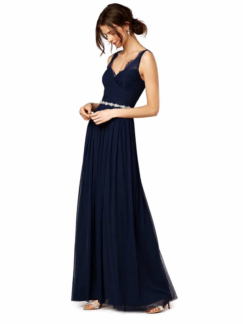 Anthropologie BHLDN Hitherto Tulle Gown Navy Size 4 NEW